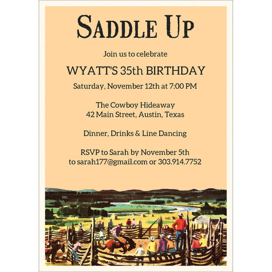 Rodeo Roundup Invitations